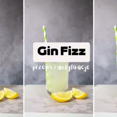 Orzeźwiający gin fizz z plasterkami cytryny i zielono-białą słomką. Idealny na letnie popołudnie.