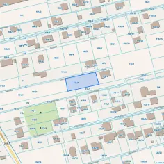 Mapa działek z zaznaczonym obszarem 111/7.