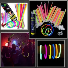 Kolorowe bransoletki fluorescencyjne rozświetlają imprezę. Zobacz, jak pięknie świecą!