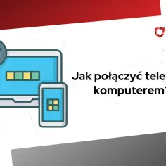 Ikona przedstawia laptop i smartfon połączone ze sobą, symbolizując łatwe łącze do Windows.