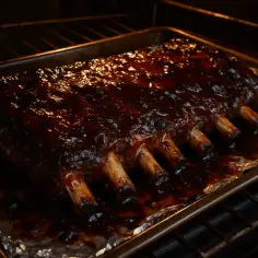 Żeberka w sosie BBQ pieką się w piekarniku. Zastanawiasz się, jak długo piec żeberka, by były idealne?