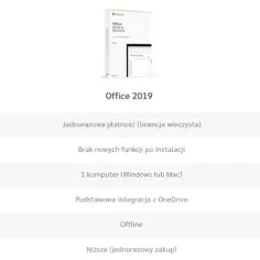 Porównanie Office 2019 i Microsoft 365. Office 2019 to jednorazowy zakup, Microsoft 365 to subskrypcja. Program word w obu wersjach.