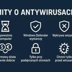Mity o antywirusach: spowalnia komputer, darmowy działa równie dobrze, Windows Defender wystarczy, chroni tylko przed wirusami.