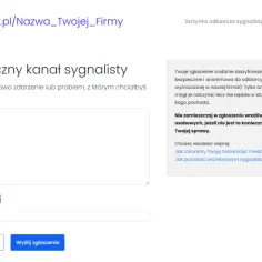 Bezpieczny kanał dla sygnalisty. Formularz do zgłaszania nieprawidłowości, z opcją anonimowości.