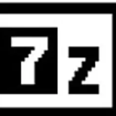 Ikona z napisem "7z", symbol archiwizacji pliku.