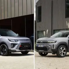 SsangYong Tivoli i Dacia Duster stoją obok siebie, prezentując swoje nowoczesne sylwetki.