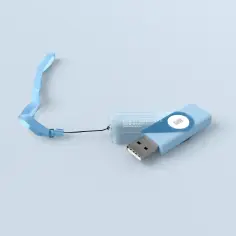 Niebieski pendrive z zawieszką. Zastanawiasz się, czy można podłączyć pendrive do tabletu? Ten model jest gotowy do użycia!
