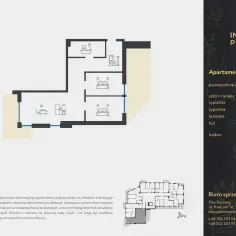 Rzut mieszkania 68,10 m² na II piętrze. Sprawdź ceny mieszkań Włocławek i ten apartament z balkonem.