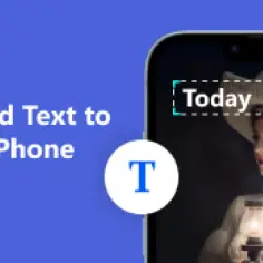 Dowiedz się, jak napisać tekst na zdjęciu w telefonie. Na ekranie iPhone'a widać napis "Today" nad portretem kobiety.