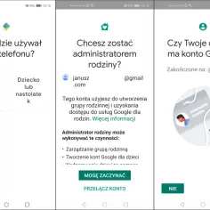 Ustawienia kontroli rodzicielskiej Xiaomi: wybierz "Rodzic" lub "Dziecko", aby skonfigurować dostęp.
