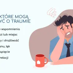 Mężczyzna z nieleczonym zespołem stresu pourazowego, zmagający się z nawracającymi wspomnieniami i lękiem.