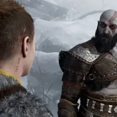 Kratos i Atreus w śnieżnym krajobrazie. Ile godzin zajmie ich podróż w God of War Ragnarök?