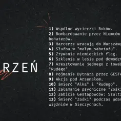 Plan wydarzeń z książki "Kamienie na szaniec" - gatunek literacki: powieść. Obejmuje akcje Szarych Szeregów, aresztowania i śmierć bohaterów.