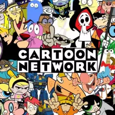 Kolorowy kolaż postaci z bajek Cartoon Network: Atomówki, Krowa i Kurczak, Johnny Bravo, Dexter, Ed, Edd n Eddy, Koks, Mroczne przygody Billy'ego i Mandy, Tom i Jerry, Scooby-Doo i inni.