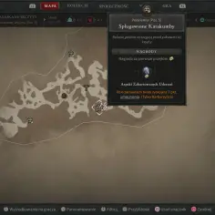 Mapa Diablo 4: Splugawione Katakumby, podziemia koszmarów z nagrodą dla Barbarzyńcy.