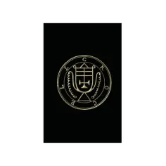 Złoty symbol z literami tworzącymi imię Moloch.