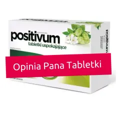 Opakowanie tabletek uspokajających Positivum, z napisem "Opinia Pana Tabletki". Może to być najmocniejszy lek na uspokojenie bez recepty.