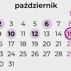 Kalendarz na październik z zaznaczonymi datami 2, 6, 10, 12 i 15. Kiedy wybory?