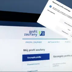 Logowanie do Profilu Zaufanego przez bank. Ekran rejestracji z polami do wpisania danych.