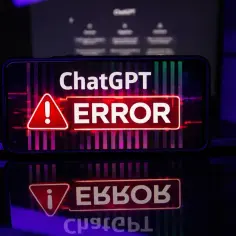 Ekran telefonu wyświetla komunikat "ChatGPT ERROR". Wygląda na to, że ChatGPT nie działa, a użytkownik napotkał problem.