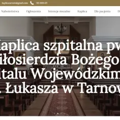 Wnętrze kaplicy szpitalnej pw. Miłosierdzia Bożego w Tarnowie, dedykowanej św. Łukaszowi. Miejsce modlitwy i refleksji.