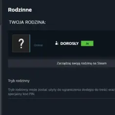 Ustawienia Steam: Rodzinne. Zarządzaj swoją rodziną na Steam, ustaw tryb rodzinny z kodem PIN.