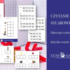 Materiały do nauki czytania sylabami: krzyżówki, obrazki i sylaby. Pomoc w nauce czytania dla dzieci.