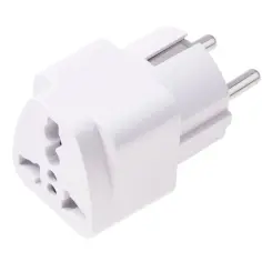 Adapter do gniazdka, który pozwala podłączyć urządzenia z wtyczką angielską do europejskiego gniazdka.