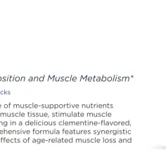 Opakowanie i saszetka MyoStim™ od Designs for Health, wspierające kompozycję ciała i metabolizm mięśni. Bez glutenu, nabiału, soi.