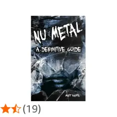 Okładka książki "Nu Metal: A Definitive Guide" z Mattem Karpe. Rozbite szkło i mroczny klimat sugerują energię gatunku nu metal.