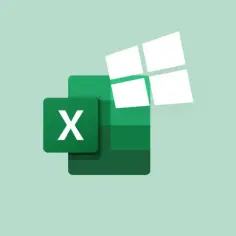 Zielony symbol Excel z literą X, obok okna Windows. Idealny do tworzenia arkuszy kalkulacyjnych w formacie xlsx.
