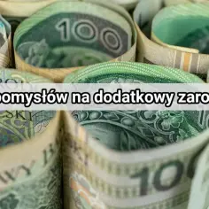 Zwijane banknoty 100 zł, z napisem "10 pomysłów na dodatkowy zarobek". Chcesz wiedzieć, jak zarobić kasę?