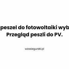 Jaki peszel do fotowoltaiki wybrać? Przegląd peszli do PV. Dowiedz się, co to jest peszel i jak wybrać najlepszy do instalacji fotowoltaicznej.