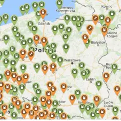  Stacje ładowania samochodów elektrycznych - znajdź na interaktywnej MAPIE Polski 