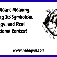 Ilustracja serca z tekstem "Black Heart Meaning", wyjaśniająca, co oznacza czarne serce, jego symbolikę i kontekst emocjonalny.