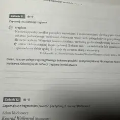 Definicja tragizmu i jego przejawy u Konrada Wallenroda, bohatera romantycznego.