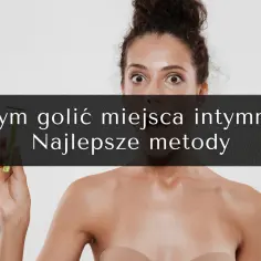 Kobieta trzyma zieloną maszynkę do golenia, z zaskoczonym wyrazem twarzy.