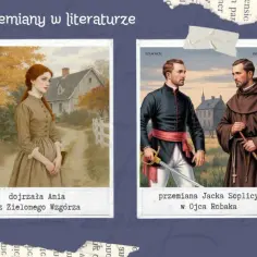 Przemiana Jacka Soplicy w Ojca Robaka. Obraz przedstawia szlachcica i zakonnika, symbolizując jego przemianę.