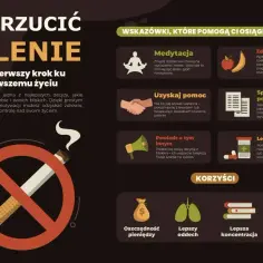 Rzucenie palenia to wyzwanie, ale warto. Obraz pokazuje wskazówki, jak sobie poradzić ze stresem i stanami lękowymi po rzuceniu palenia.