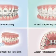 Korekta zgryzu krzyżowego: metalowe, estetyczne aparaty, nakładki Invisalign i aparat Hyrax.