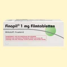 Opakowanie leku Finapil 1 mg z substancją czynną finasteryd. Ostrzeżenie: tylko dla mężczyzn.