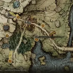 Mapa Elden Ring z zaznaczonymi Limgrave Tunnels. Poszukaj kamieni kowalskich, by ulepszyć broń.