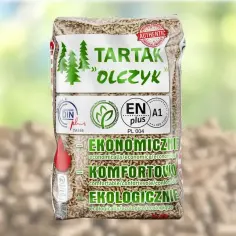 Szukasz odpowiedzi na pytanie: jaki pellet polecacie forum? Oto worek pelletu drzewnego "Tartak Olczyk" z certyfikatami ENplus A1, DINplus, PEFC.