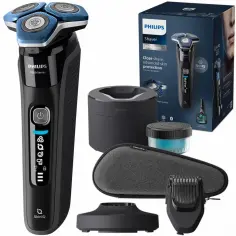 Golarka Philips 7000 Series z technologią SkinIQ, w zestawie z ładowarką, etui i podkładką. Idealna do golenia zarostu.