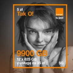 Darmowy internet Orange: 9900 GB za 35 zł. Promocja "Tak O!" dla Ciebie.