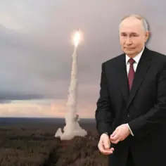 Putin w garniturze, rakieta wystrzeliwana w niebo. Groźba ataku Rosji na Polskę.