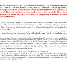 Klasycyzm w literaturze polskiej: estetyka, twórczość Krasickiego, Naruszewicza, Trembeckiego. Poemat opisowy i tragedia postanisławowska.