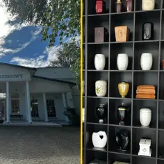 Dom pogrzebowy i półki z urnami. Zastanawiasz się, ile prochu zostaje z człowieka?