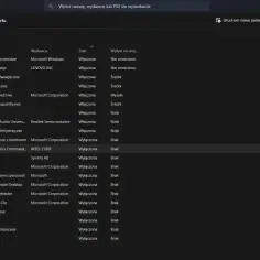 Menedżer zadań Windows 10: lista aplikacji autostartu z informacją o ich stanie i wpływie na uruchamianie systemu.