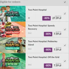 Rekordowa promocja na dodatki do Two Point Hospital w GOG.com. Zniżka dla subskrybentów newslettera